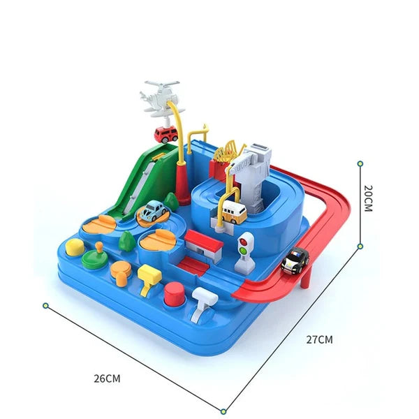 Juguete de pista de coches de aventura para niños | Juego interactivo para la coordinación mano-ojo y el juego creativo en carretera