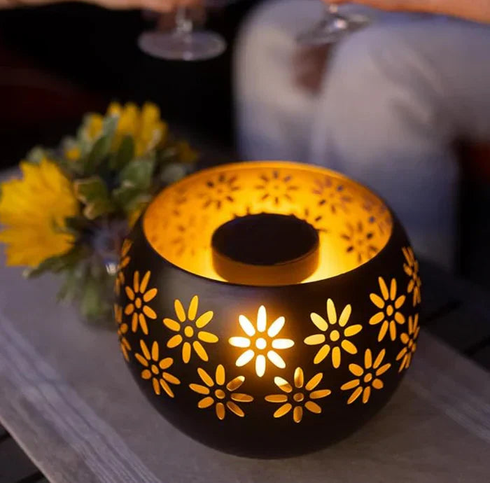 Lámpara De Vela Con Estampado De Flores - Lámpara De Mesa LED Decorativa Para Una Iluminación Con Estilo Lámpara De Mesa Led Decorativa Con Estampado De Flores