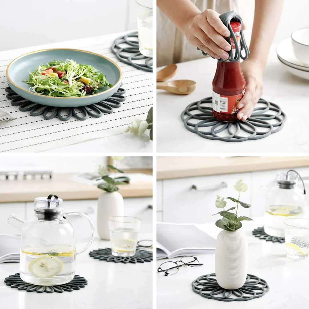 Set de Posavasos de Silicona de 3 Piezas con Alfombrillas Protectoras Resistentes Al Calor Posavasos de Silicona de 3 Piezas