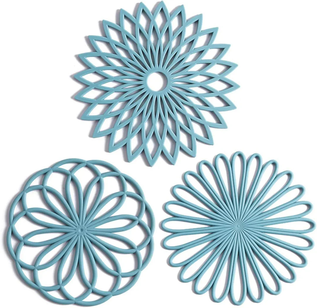 Set de Posavasos de Silicona de 3 Piezas con Alfombrillas Protectoras Resistentes Al Calor Posavasos de Silicona de 3 Piezas
