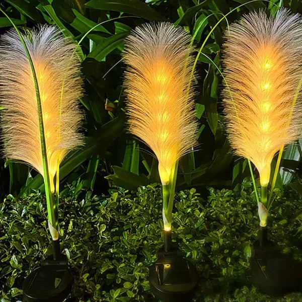 Iluminación Decorativa De Ratán Para Jardín - Lámpara Solar Con Diseño De Césped Para Uso En Exteriores