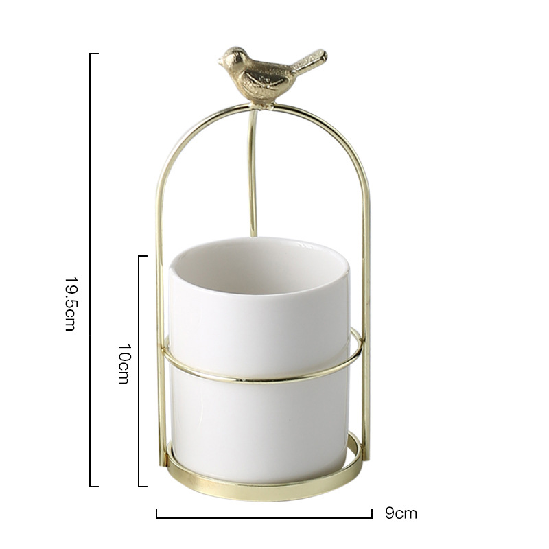Maceta De Flores Con Diseño De Pájaro Para Una Decoración Con Estilo