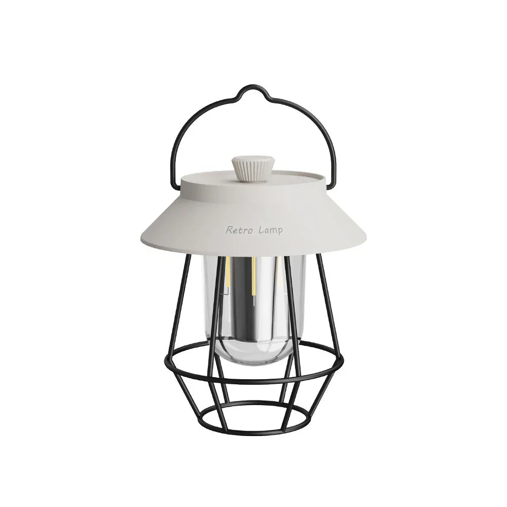 Linterna De Camping LED En Diseño Retro - Lámpara Portátil Para Interior Y Exterior
