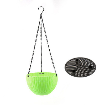 Cesto Colgante Tejido para Plantas con Cadena - Ideal para Balcón y Jardín
