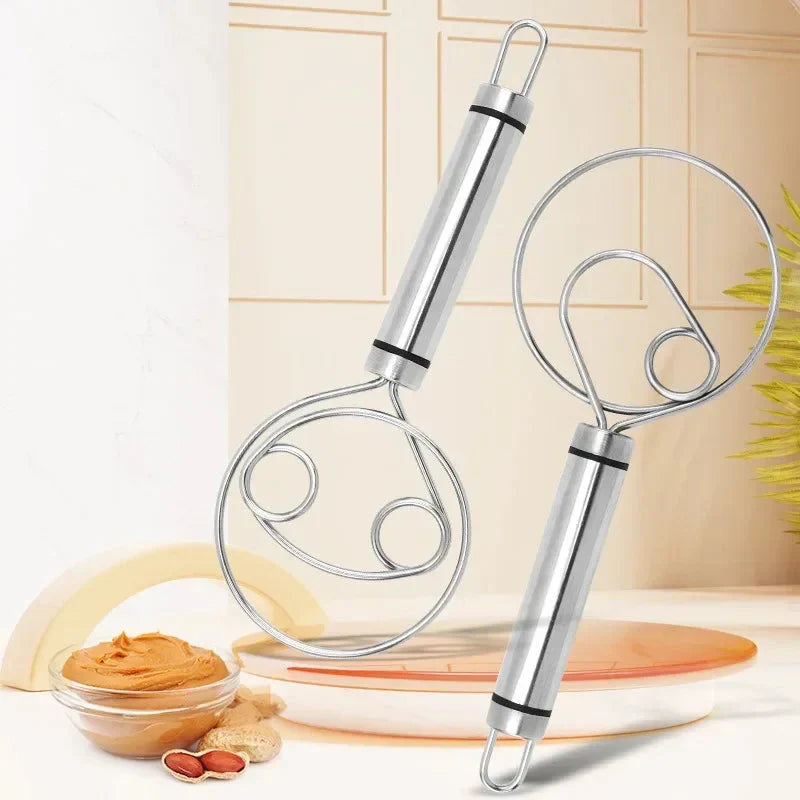 Batidor De Masa Danés De Acero Inoxidable Resistente - Diseño Duradero Y Ergonómico Para Hornear Y Cocinar De Forma Versátil