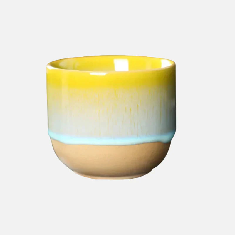 Taza De Cerámica Hecha A Mano - Azul Glazed Tea Bowl