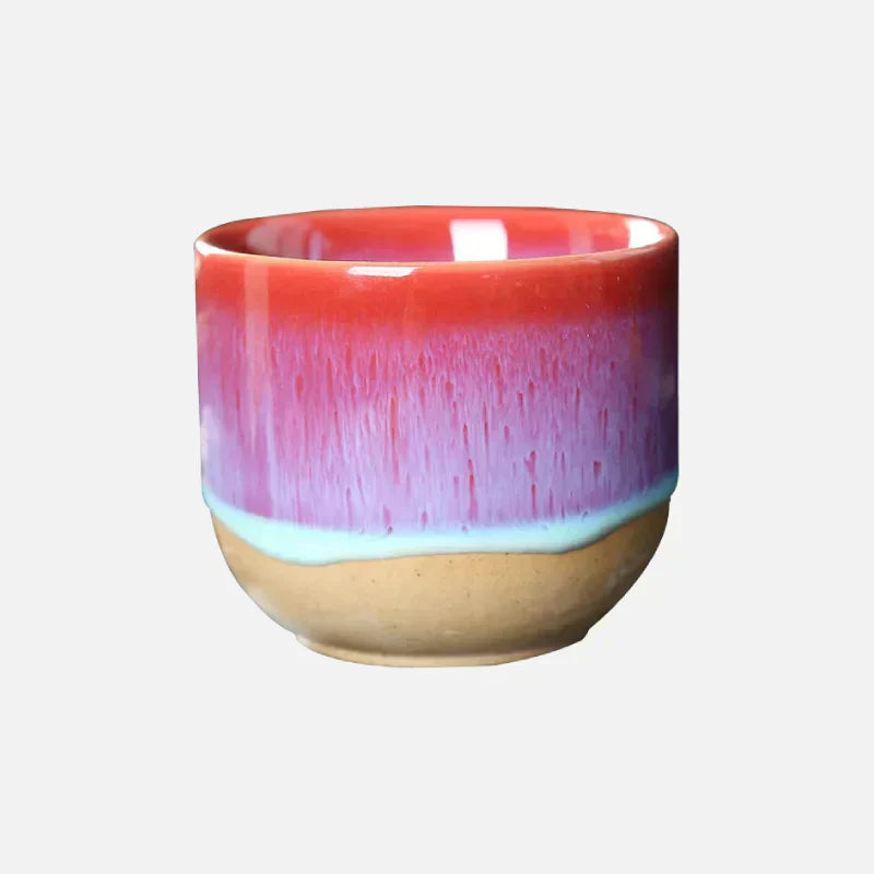 Taza De Cerámica Hecha A Mano - Azul Glazed Tea Bowl