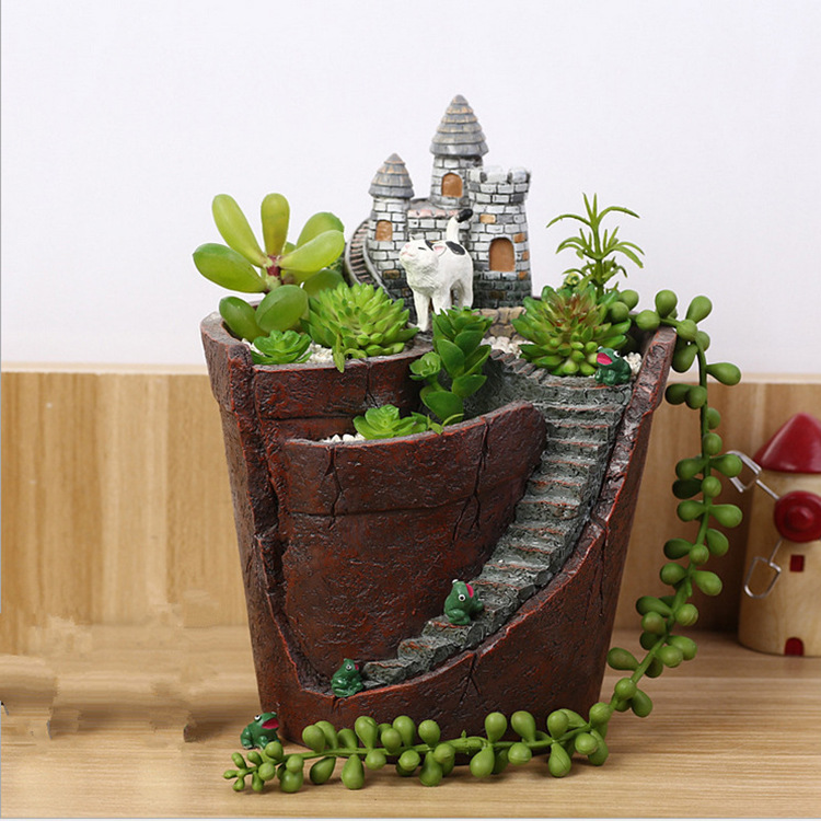 Maceta Decorativa de Plantas Suculentas para Mini Jardín - Maceta Bonsái para Micro Paisaje y Jardín