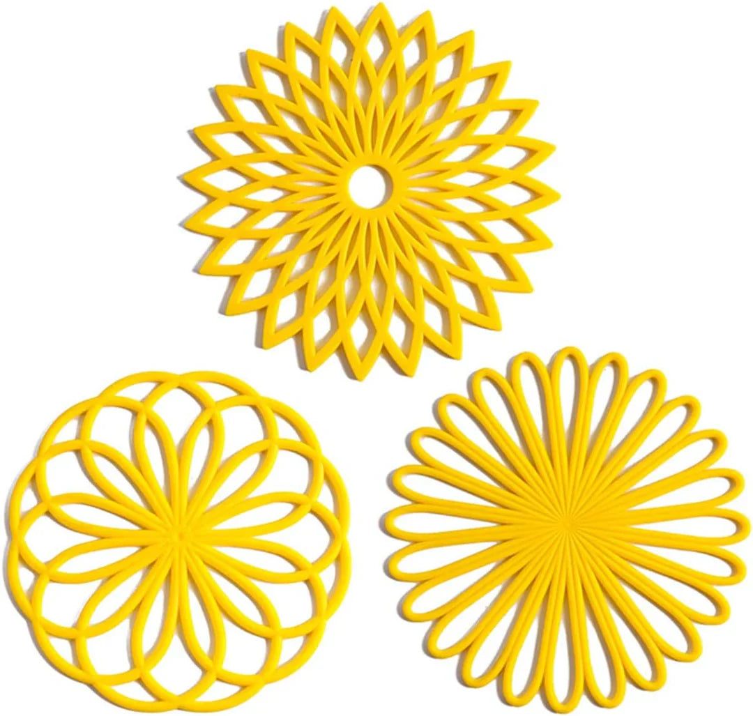Set de Posavasos de Silicona de 3 Piezas con Alfombrillas Protectoras Resistentes Al Calor Posavasos de Silicona de 3 Piezas