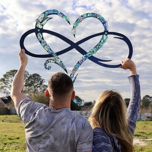 Decoración de Pared de Hierro con Corazón Infinito