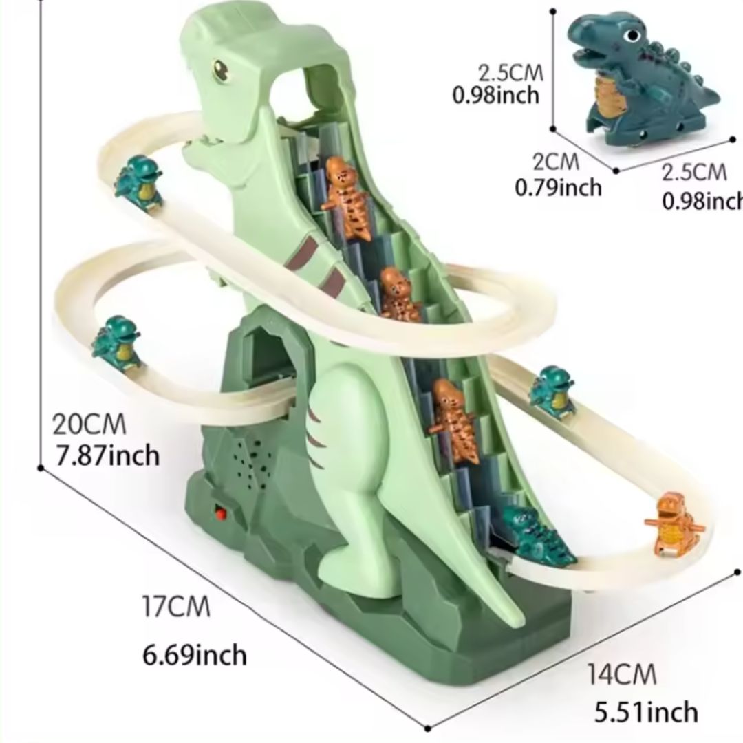 Diversión de montaña rusa deslizante de dinosaurio
