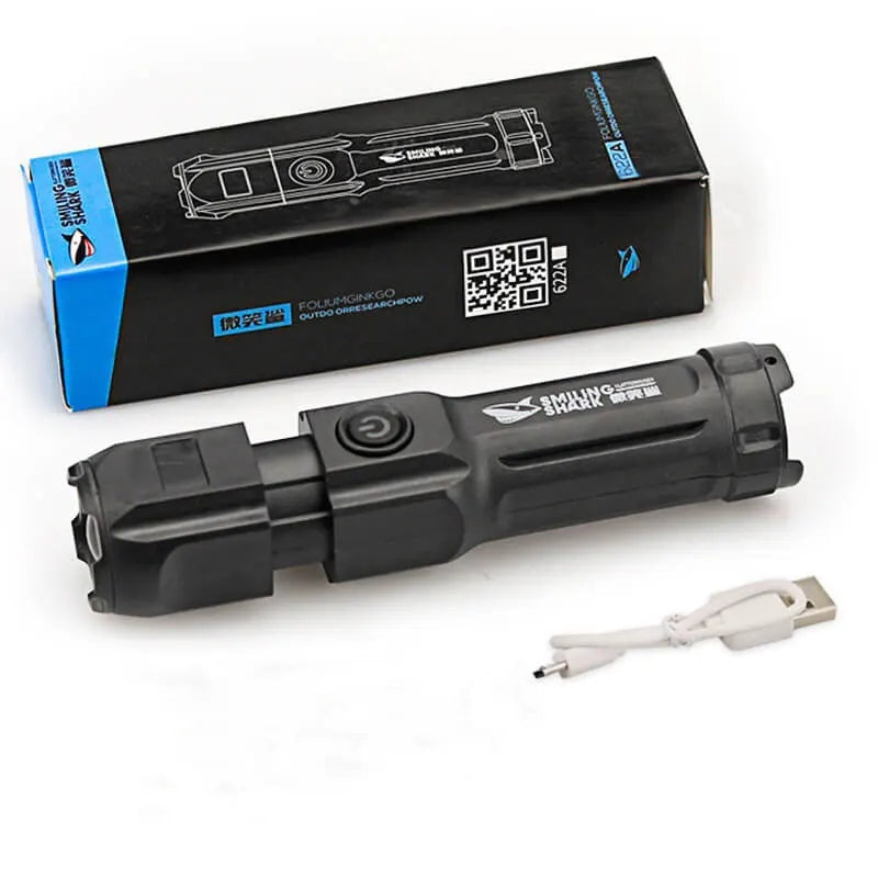 Potente Linterna Led Con Zoom Lámpara De Camping Usb Recargable