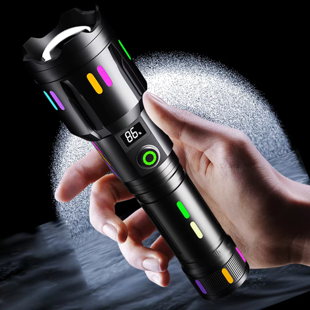 Linterna Led Con Indicador De Potencia - Linterna Recargable De Alto Rendimiento Con Rompecristales Y Usb-c Linterna Led Con Indicador De Potencia