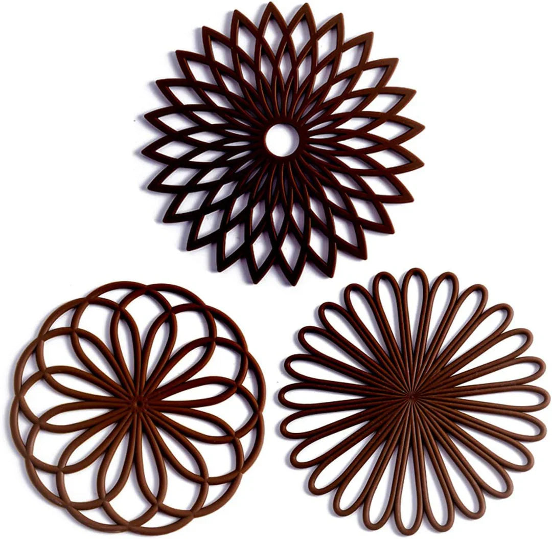 Set de Posavasos de Silicona de 3 Piezas con Alfombrillas Protectoras Resistentes Al Calor Posavasos de Silicona de 3 Piezas