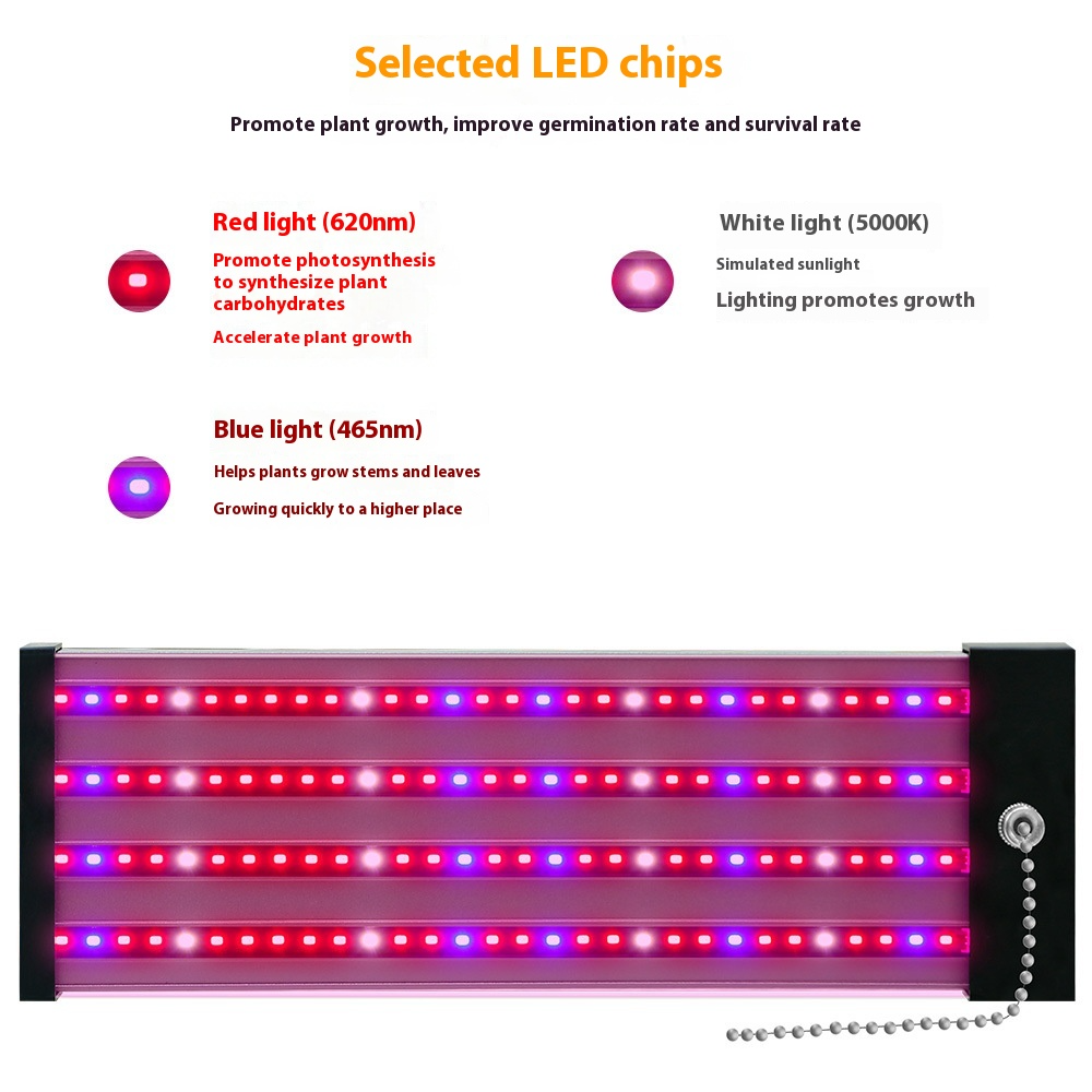 Lámpara Led Para Plantas Con Iluminación De Espectro Completo E Interruptor Pull Para Un Crecimiento Óptimo De Las Plantas