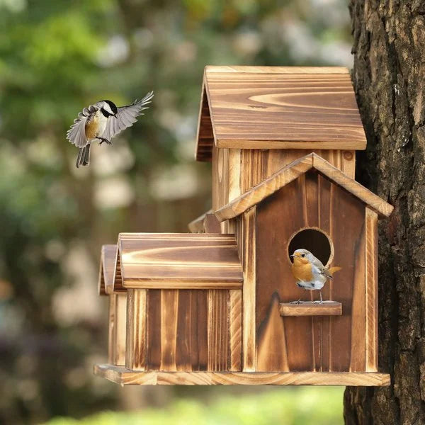 Casa para Pájaros Artesanal de 6 Agujeros