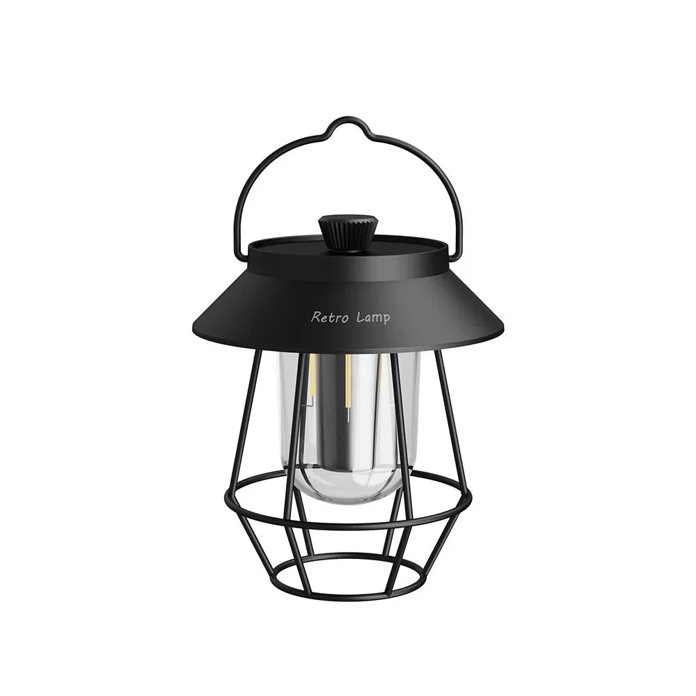 Linterna De Camping LED En Diseño Retro - Lámpara Portátil Para Interior Y Exterior