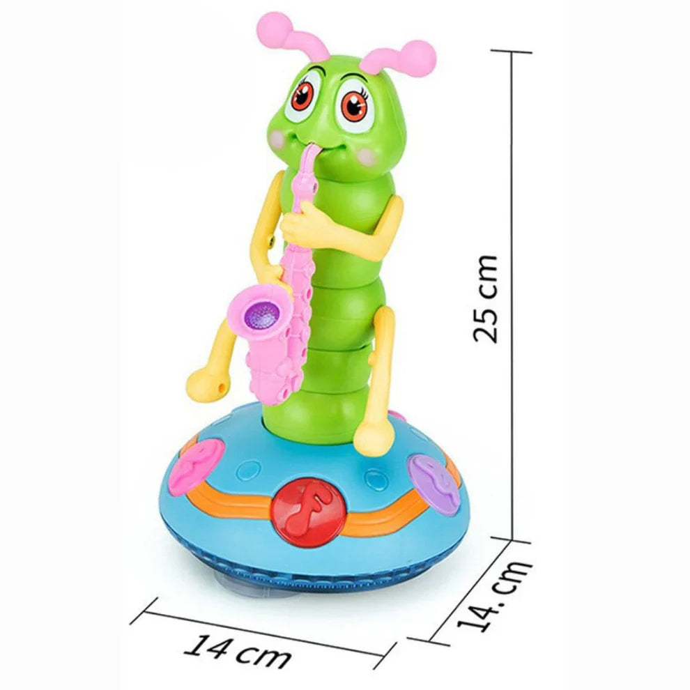 Juguete musical para gatear para bebés | Oruga giratoria con luces y sonido para el aprendizaje temprano y el movimiento divertido