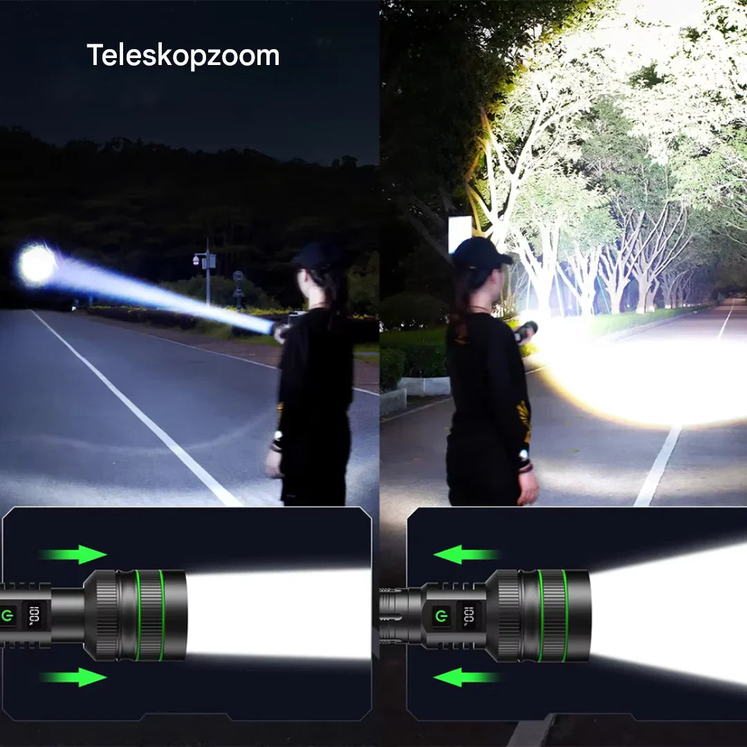 Antorcha LED Extremadamente Brillante Y Ampliable Con Función De Banco De Energía Para Aventuras Al Aire Libre