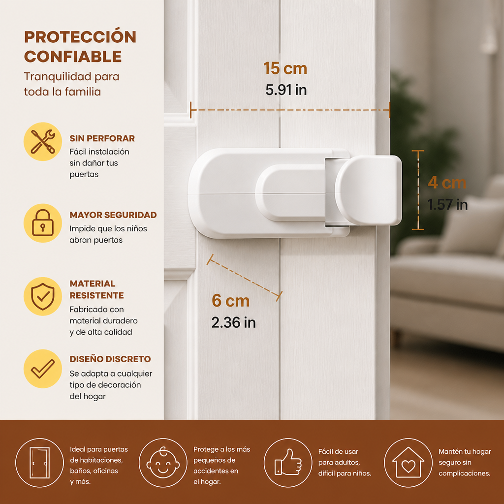 Bloqueo de Seguridad para Puertas para Niños Sin Perforar