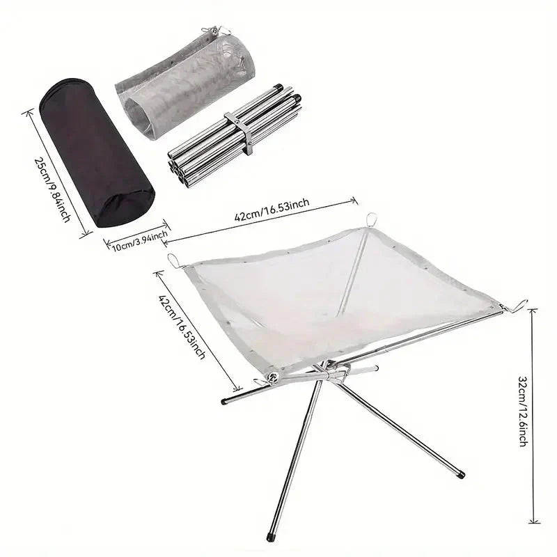 Pedestal Plegable para Hoguera - Hoguera Portátil para Camping y Uso Al Aire Libre