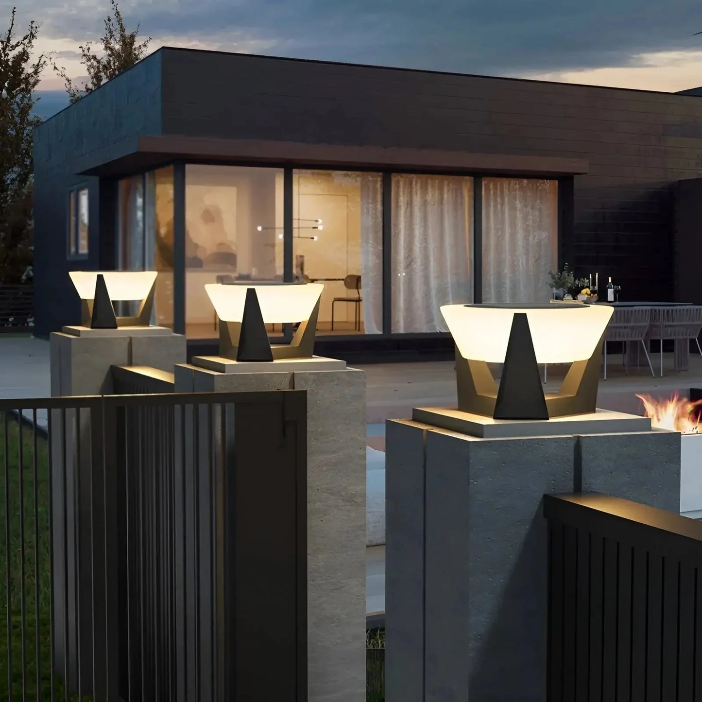 Moderna Luz Led De Pedestal Para Uso En Exteriores