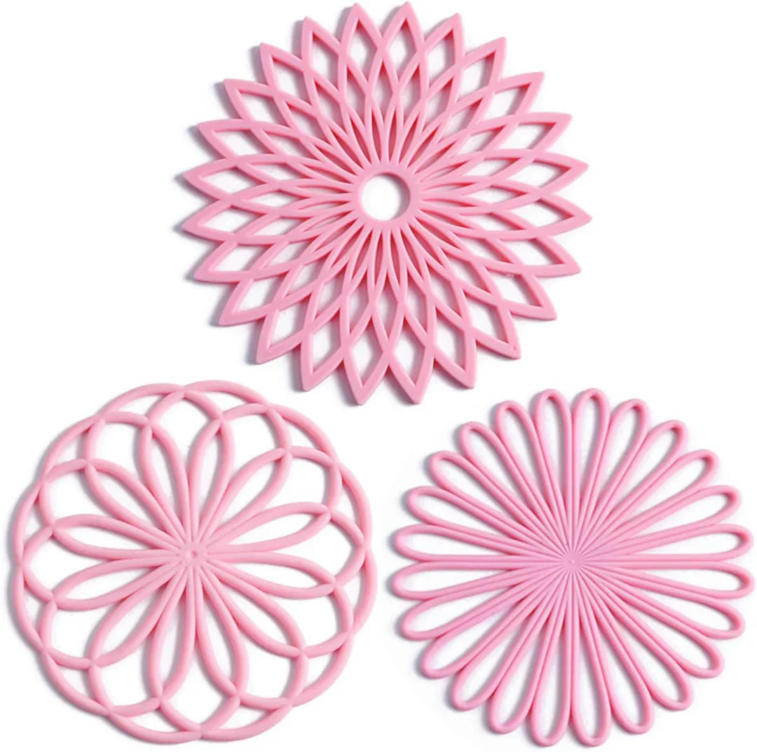 Set de Posavasos de Silicona de 3 Piezas con Alfombrillas Protectoras Resistentes Al Calor Posavasos de Silicona de 3 Piezas