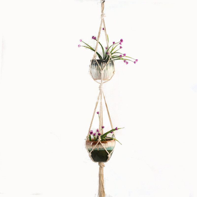 Colgador de Macramé Hecho de Cuerda de Algodón - Suspensión con Estilo para Macetas