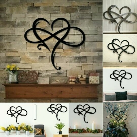 Decoración de Pared de Hierro con Corazón Infinito