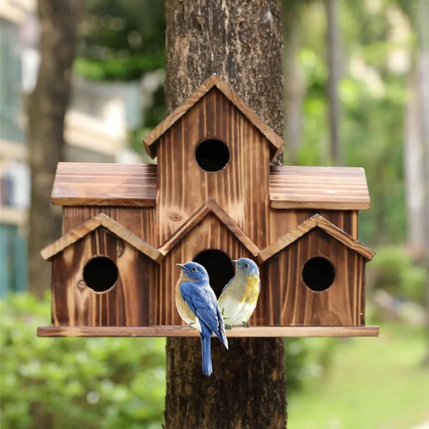 Casa para Pájaros Artesanal de 6 Agujeros