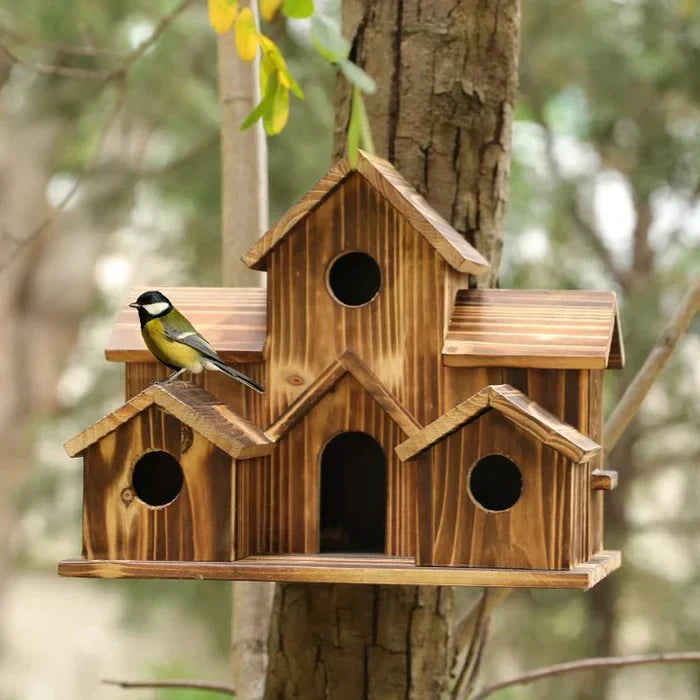 Casa para Pájaros Artesanal de 6 Agujeros