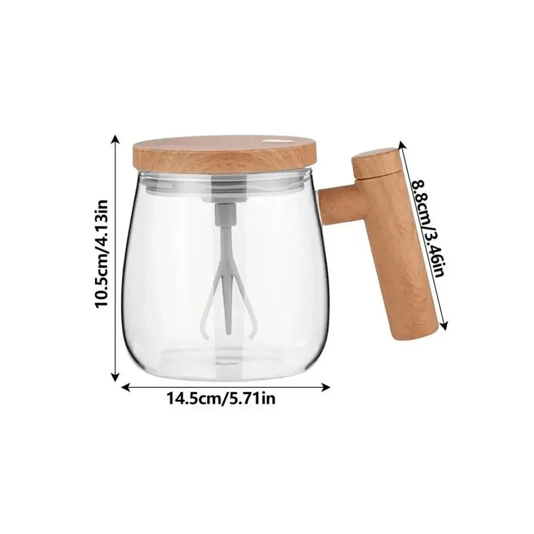 Taza Inteligente - Taza Auto-agitadora con Diseño de Madera