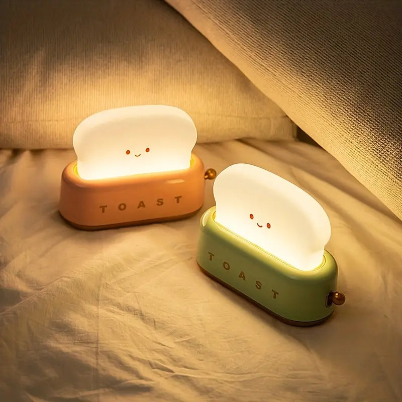 Lámpara De Mesilla De Noche Con Sombra - Lámpara Led Kawaii Toast Para Una Iluminación Acogedora Lámpara De Mesilla De Noche Con Sombra