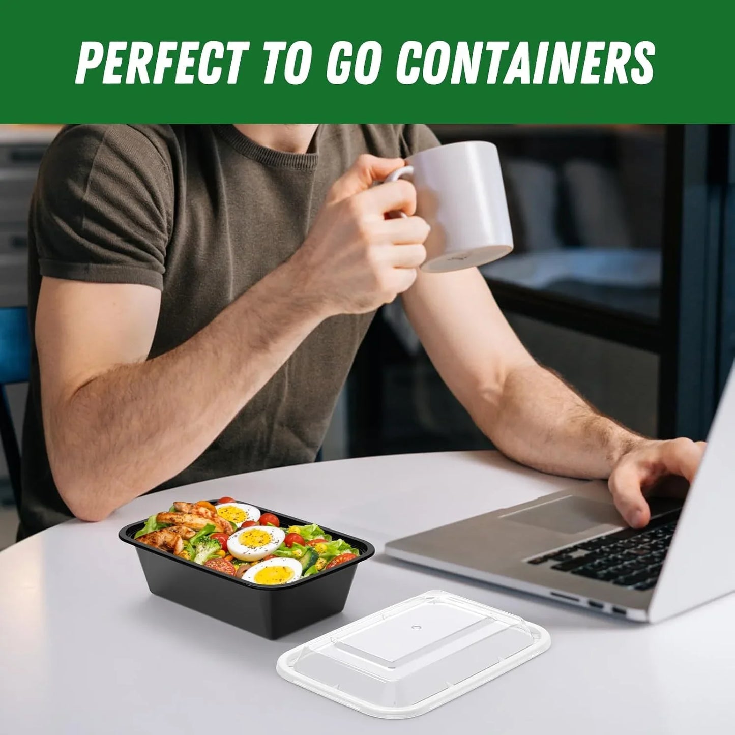 Juego De 50 Recipientes Para Preparar Comidas Con Tapa - Ideal Para Preparar Comidas
