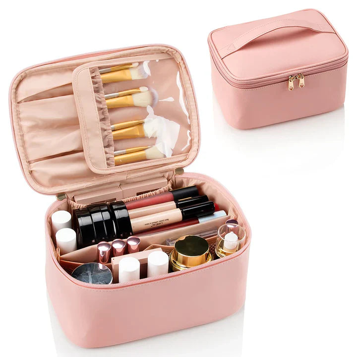 Práctico Organizador de Maquillaje para Viajar | con Compartimentos y Separadores