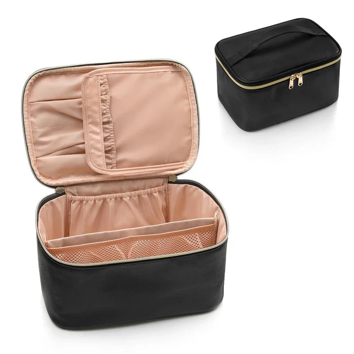 Práctico Organizador de Maquillaje para Viajar | con Compartimentos y Separadores