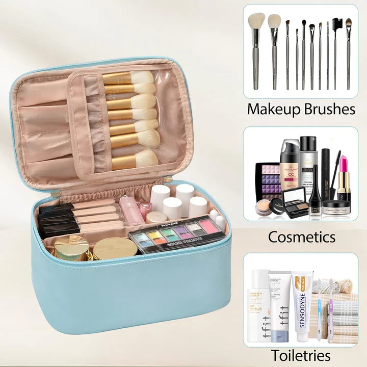 Práctico Organizador de Maquillaje para Viajar | con Compartimentos y Separadores