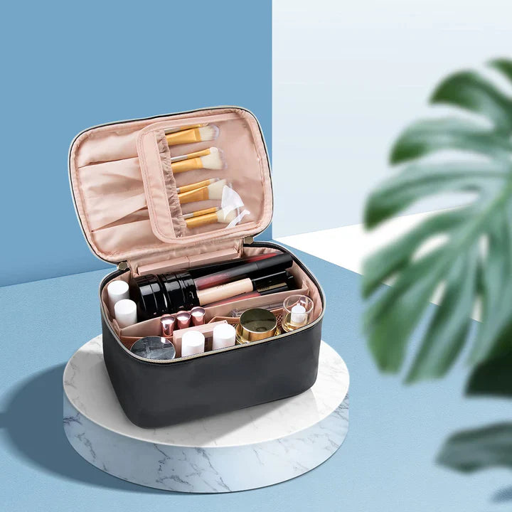 Práctico Organizador de Maquillaje para Viajar | con Compartimentos y Separadores