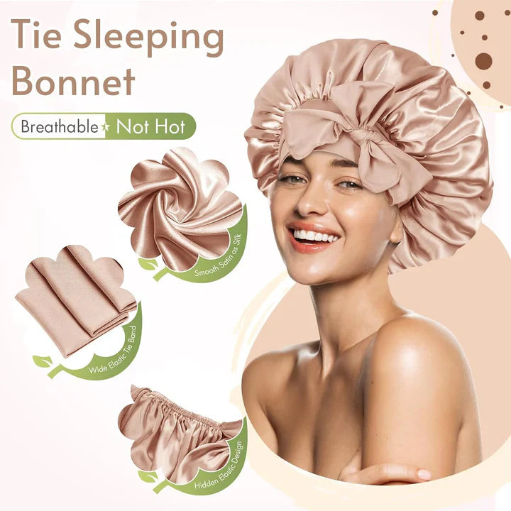 Diadema de Satén - Confortable Gorro de Dormir para Mujer Cómodo Gorro de Dormir para Mujer