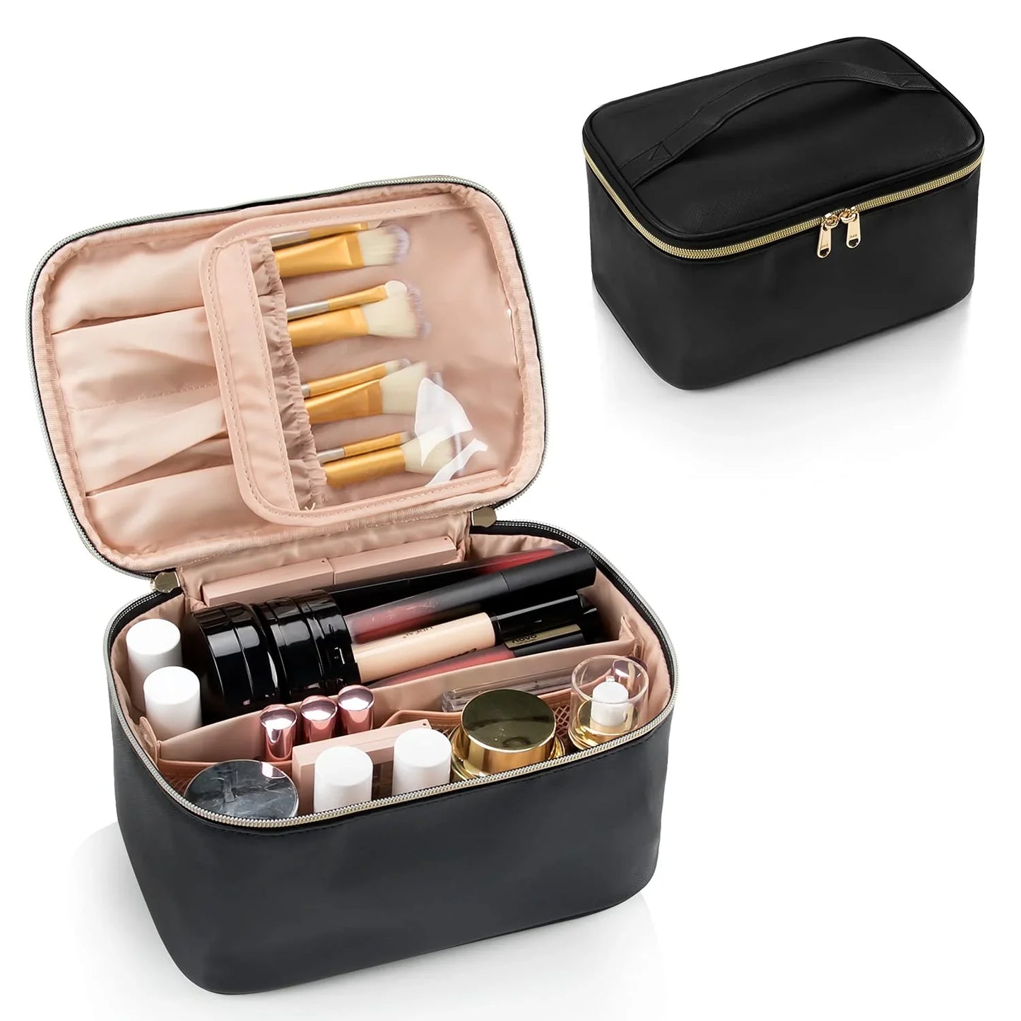 Práctico Organizador de Maquillaje para Viajar | con Compartimentos y Separadores