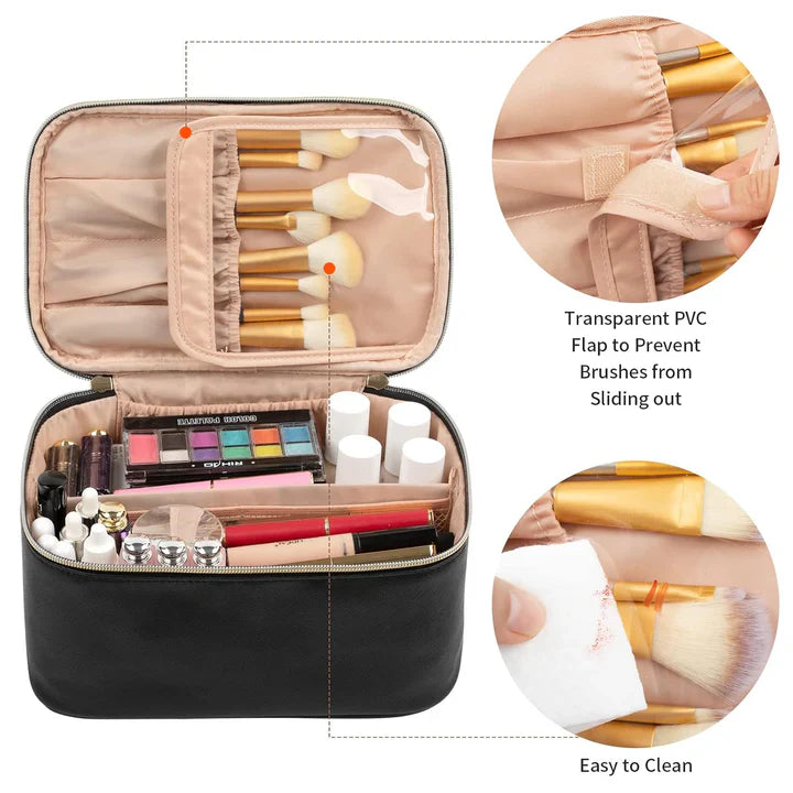 Práctico Organizador de Maquillaje para Viajar | con Compartimentos y Separadores