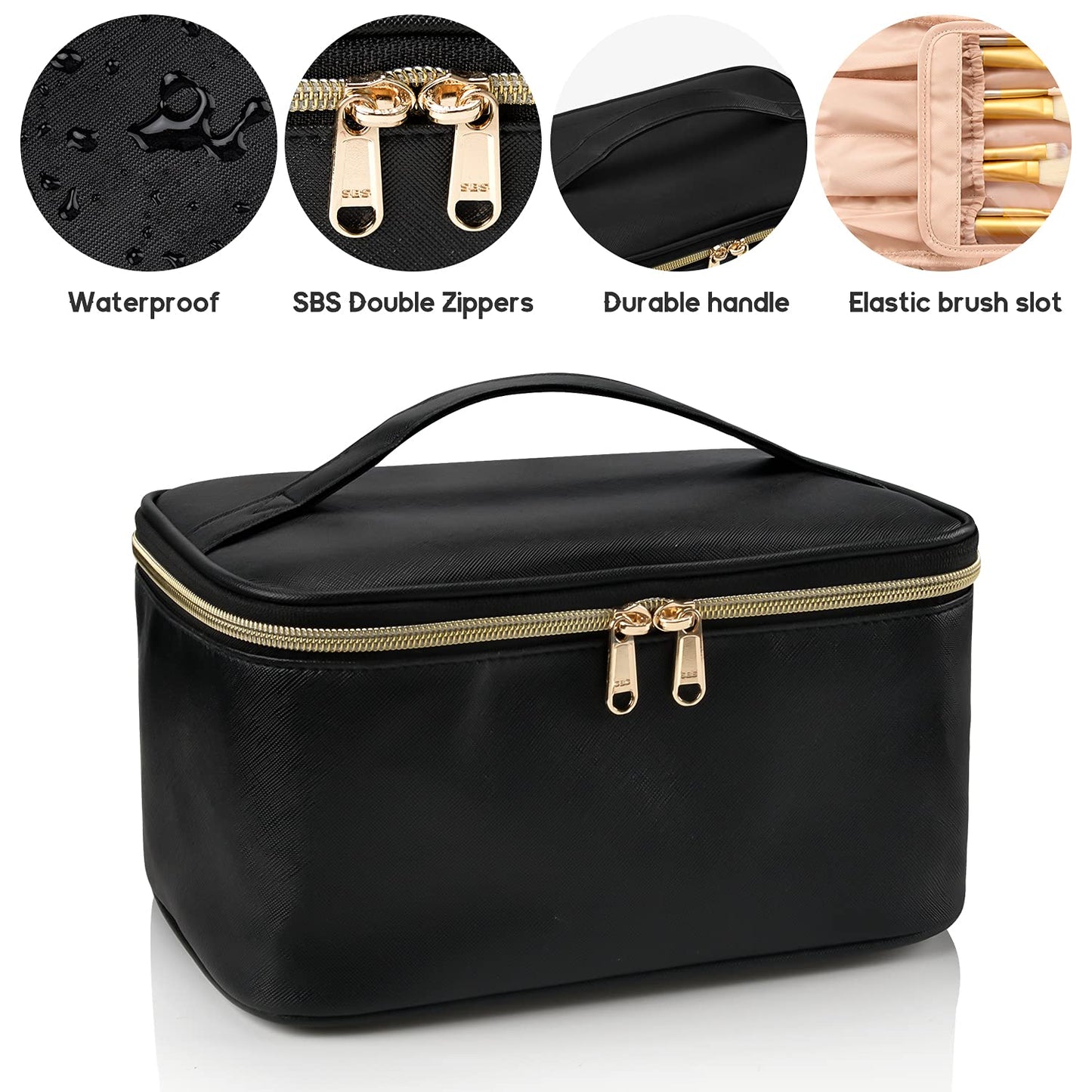 Práctico Organizador de Maquillaje para Viajar | con Compartimentos y Separadores
