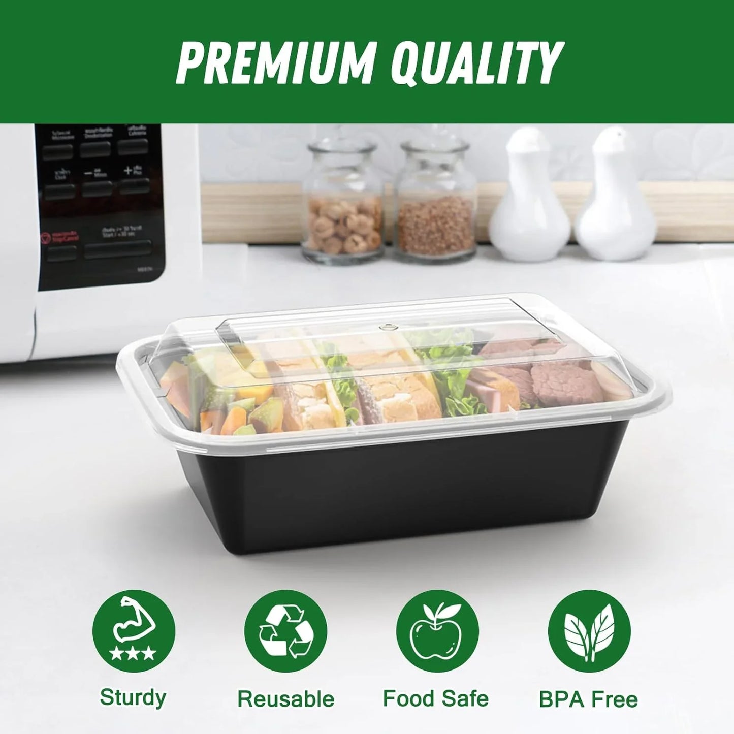 Juego De 50 Recipientes Para Preparar Comidas Con Tapa - Ideal Para Preparar Comidas