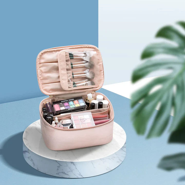 Práctico Organizador de Maquillaje para Viajar | con Compartimentos y Separadores