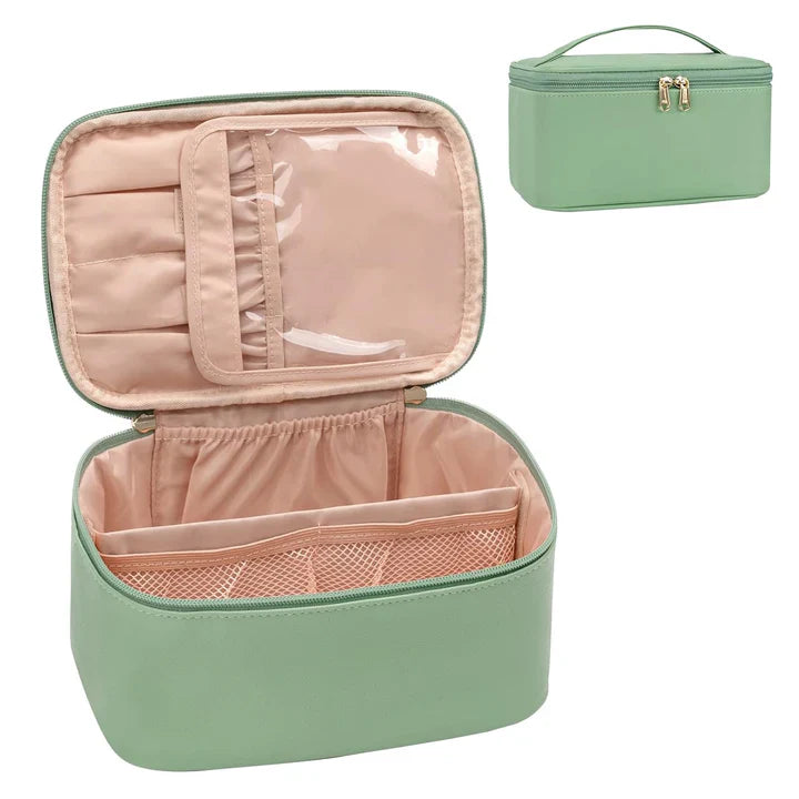 Práctico Organizador de Maquillaje para Viajar | con Compartimentos y Separadores