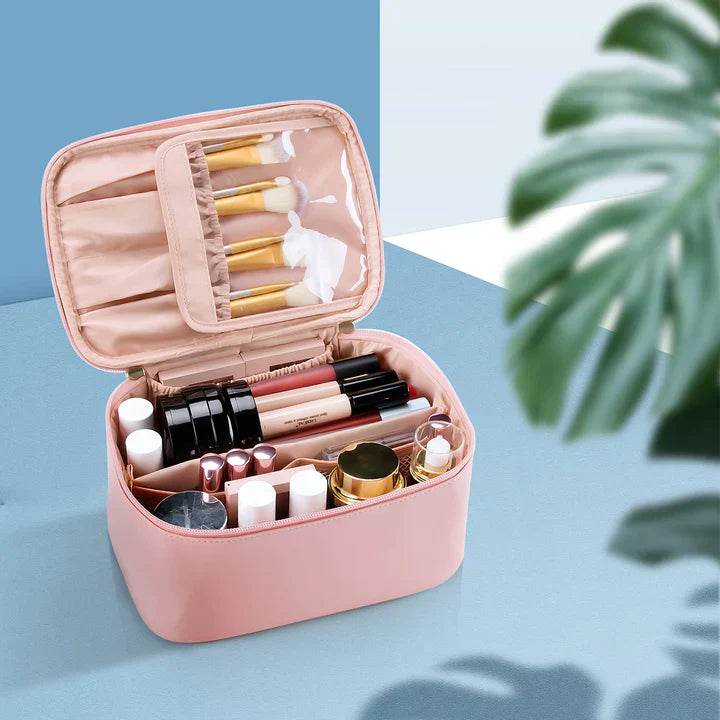 Práctico Organizador de Maquillaje para Viajar | con Compartimentos y Separadores