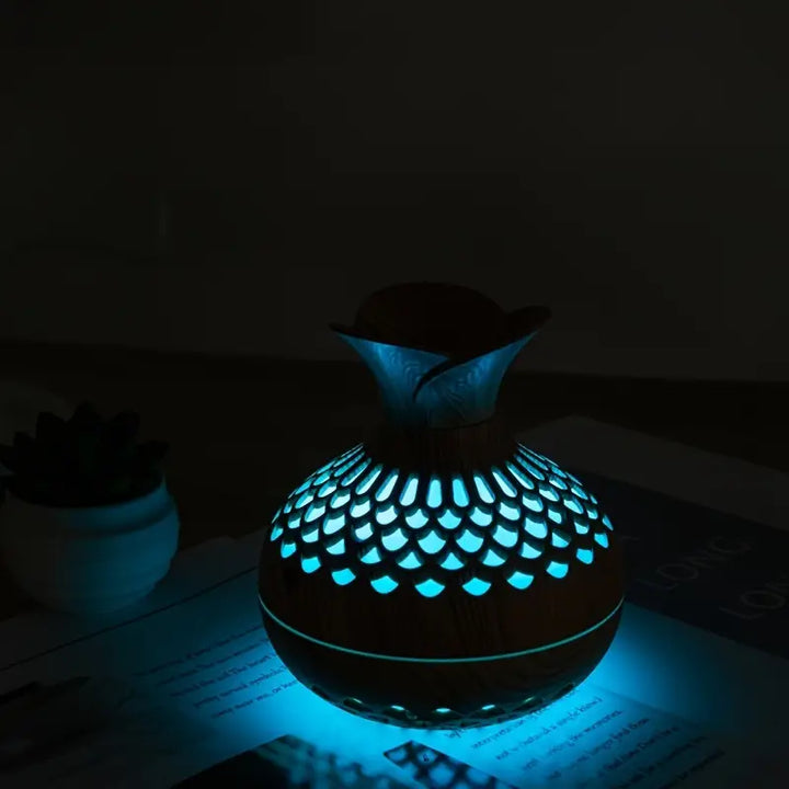 Humidificador De Aromaterapia Con Difusor Led Con Aspecto De Madera Y Luz Nocturna Luz Nocturna Con Led