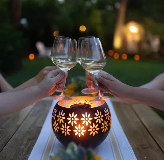 Lámpara De Vela Con Estampado De Flores - Lámpara De Mesa LED Decorativa Para Una Iluminación Con Estilo Lámpara De Mesa Led Decorativa Con Estampado De Flores