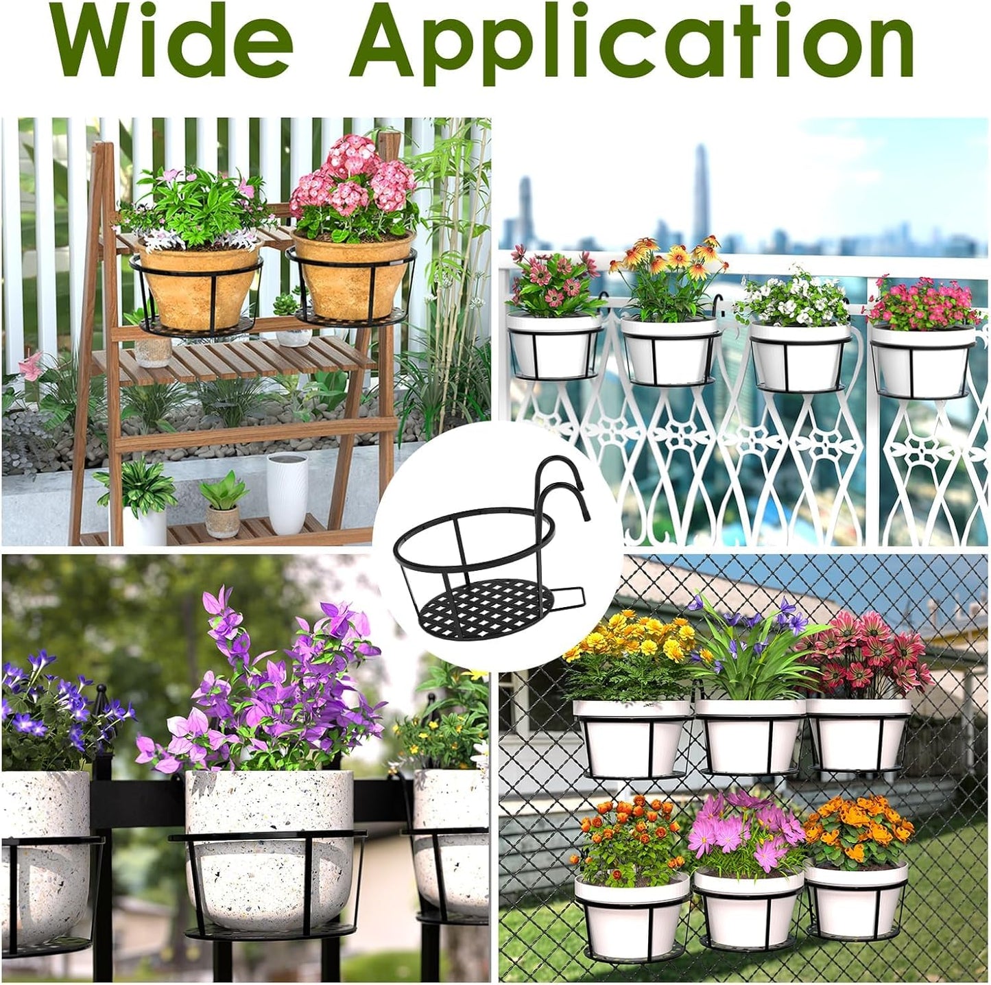 Cesto De Metal Para Plantas Colgantes - Maceta De Balcón Con Gancho Para Jardín Y Terraza Para Plantas De Jardín Y Terraza