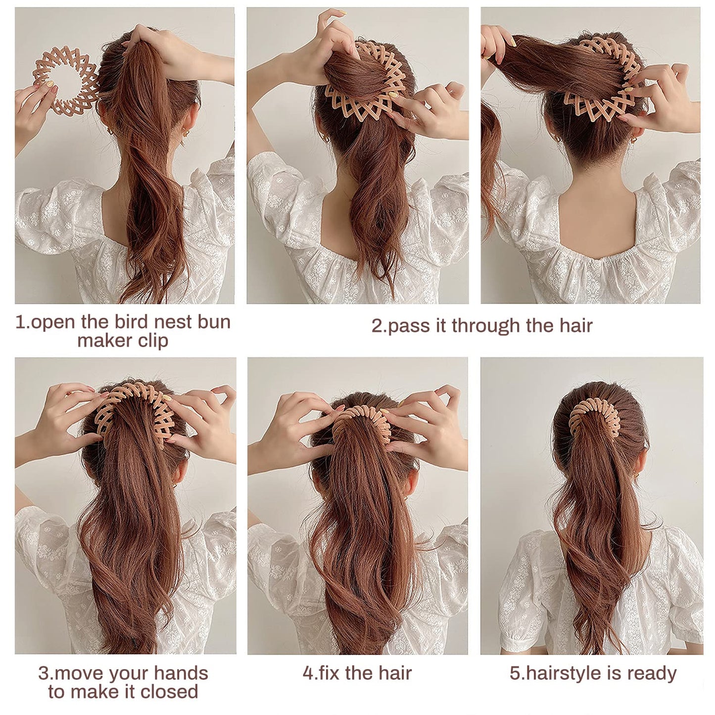 Estilosas Pinzas para el Pelo en Forma de Nido de Pájaro - Set de 3 Preciosas Pinzas para el Pelo en Forma de Nido de Pájaro